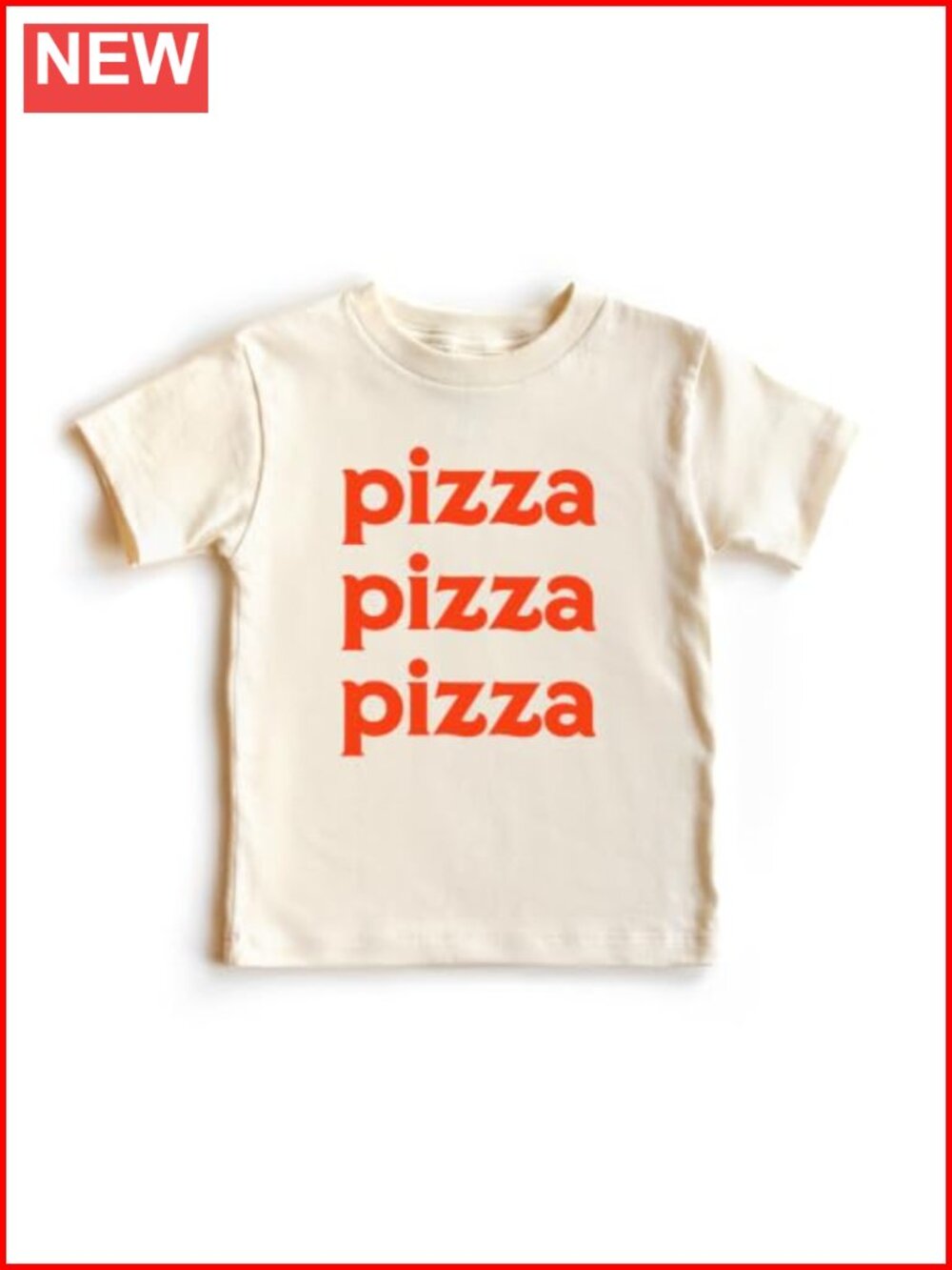 100% Cotton Toddler Short Sleeve Graphic T-Shirt Pizza Tee 2-4T